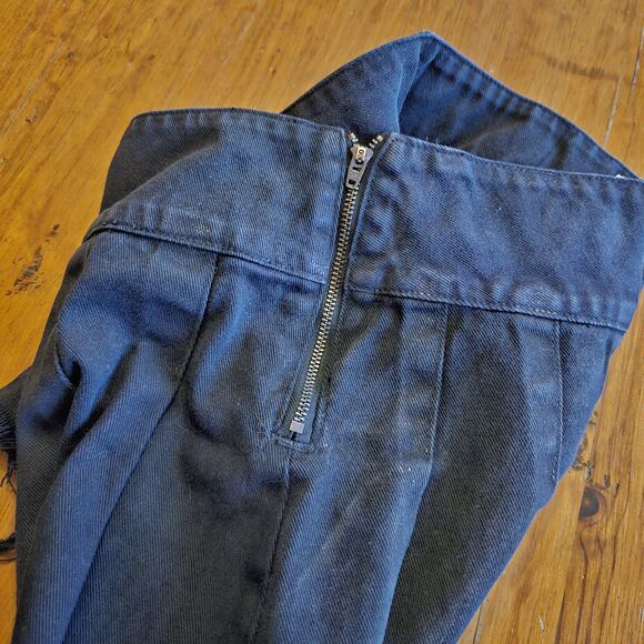 One Teaspoon Pleated Mid Waist Micro Mini Denim Skirt Sz 26 Black - Picture 7 of 7